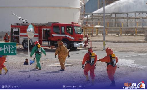 اجرای سناریوی نشت آمونیاك در رزمایش پدافند شیمیایی منطقه پارس