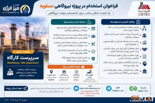 فراخوان جذب سرپرست کارگاه با شرایط اقماری فراخوان جذب سرپرست کارگاه با شرایط اقماری