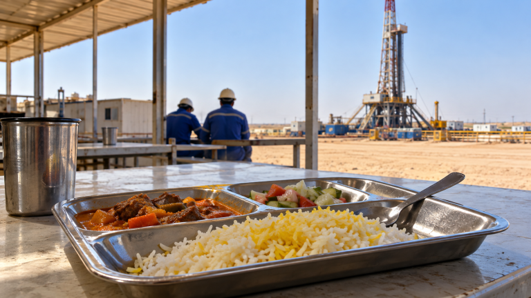 اعتراض کارگران ملی حفاری به کیفیت غذا در چهار دکل خوزستان