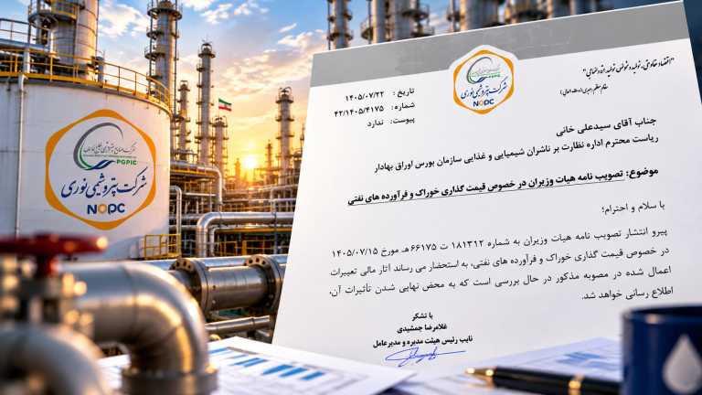 ابلاغ مصوبه قیمت‌گذاری خوراک و فرآورده‌های نفتی به پتروشیمی نوری؛ آثار مالی در دست بررسی